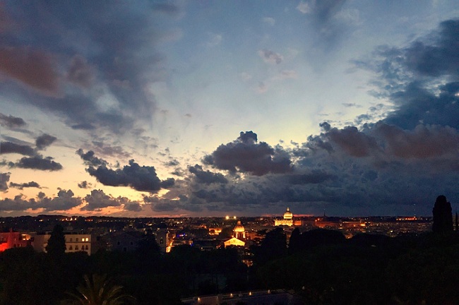sunset over rome from sofitel