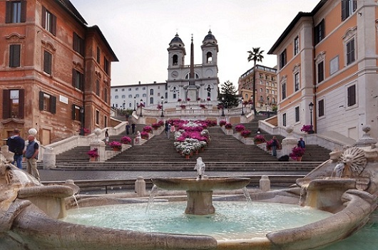 spanish steps with azaleas