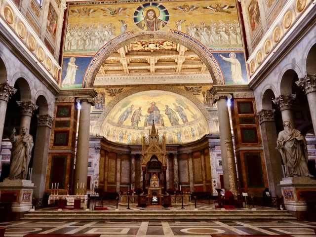 view of the saint paul outside the walls church altar