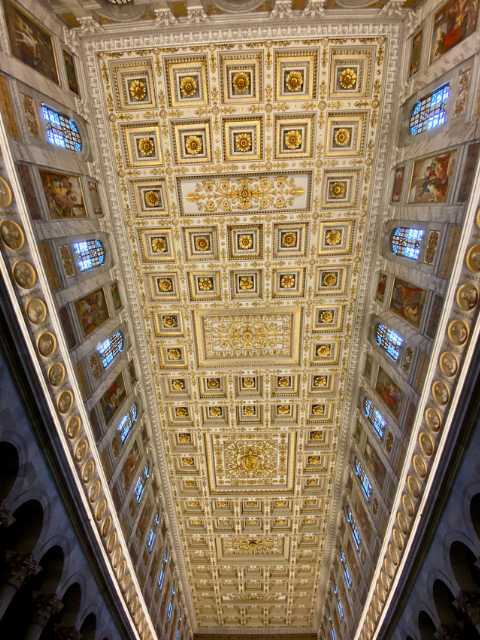 ceiling of basilica of saint paul outside the walls