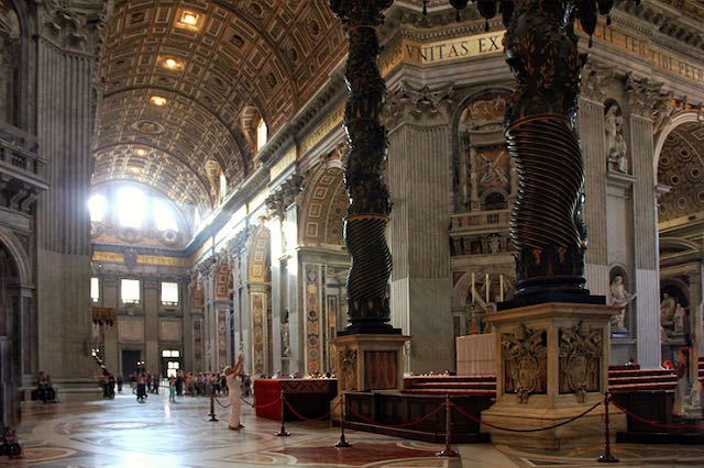 inside st peter's basilica - not part of vatican museums
