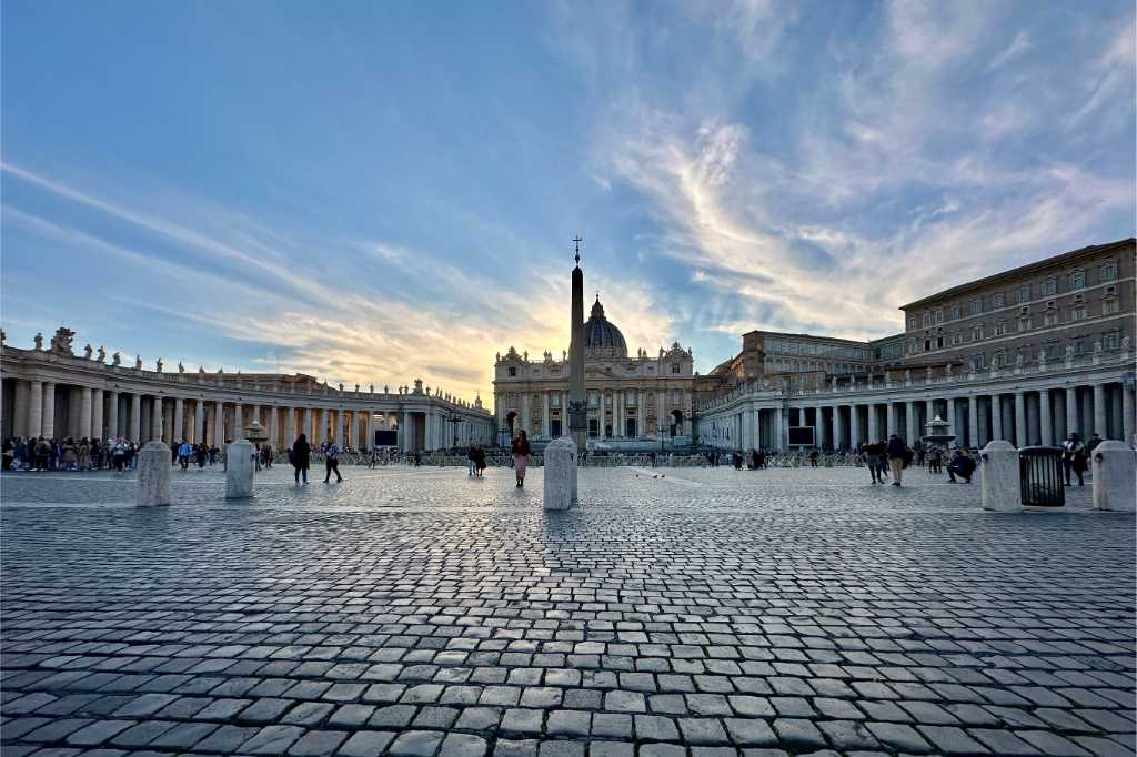 saint peter's square at dusk