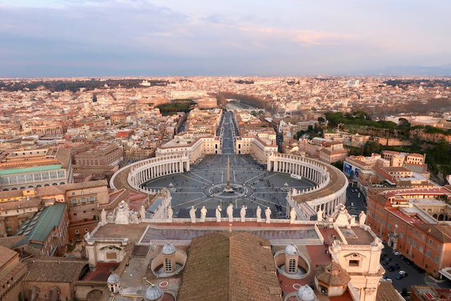 view of saint peter's square from saint peter's dome