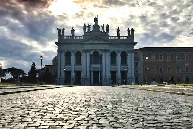 view of the front of San Giovanni in Laterano