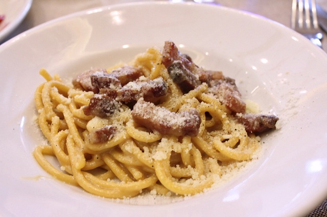 Spaghetti gricia at Tavernaccia da Bruno.