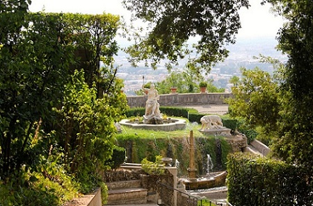 tivoli gardens in the villa d'este just outside rome