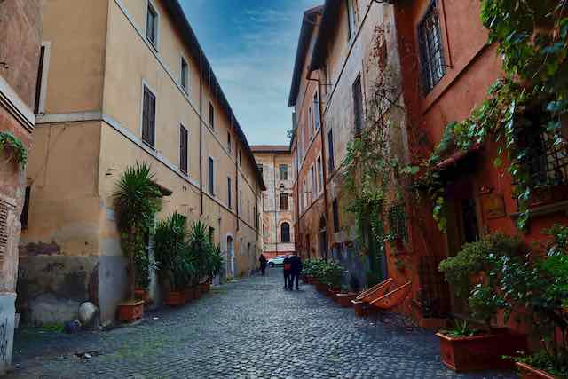 trastevere typical street trastevere typical street
