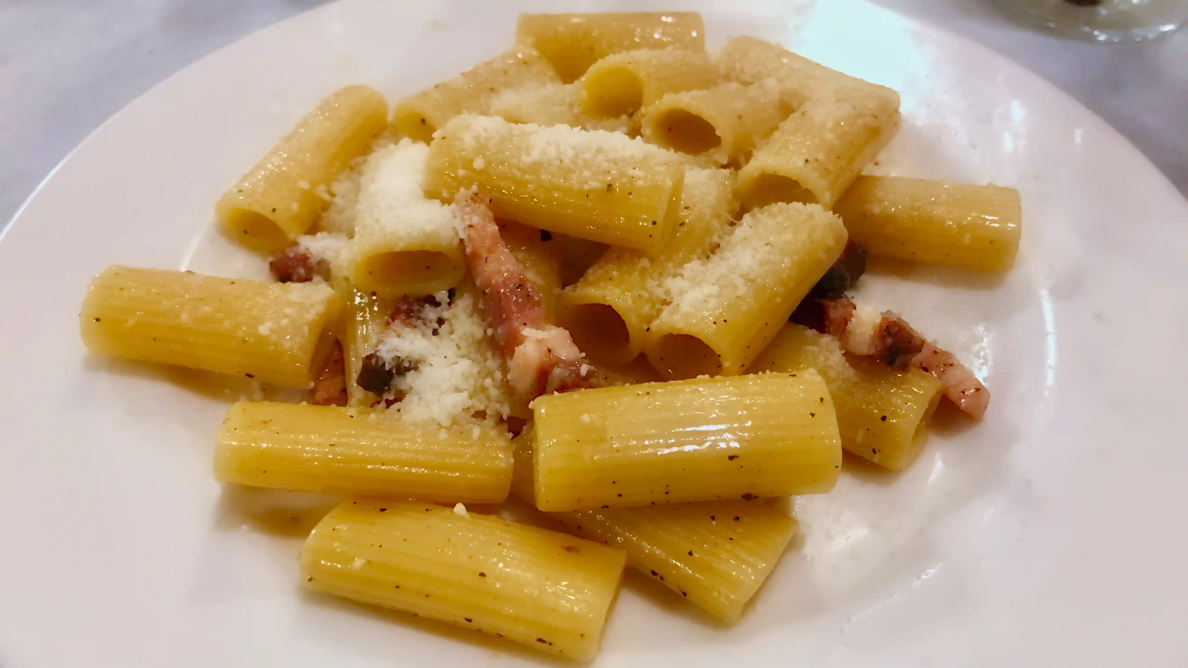 rigatoni alla gricia at trattoria lilli trattoria lilli - gricia
