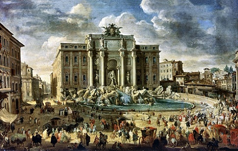 painting of trevi fountain