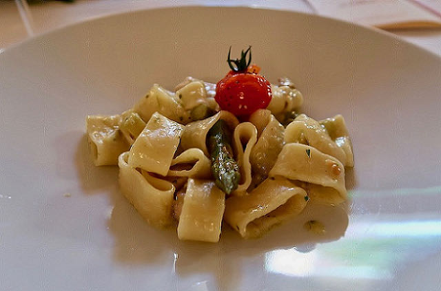 pasta with swordfish and asparagus at unique al palatino unique al palatino pasta lunch