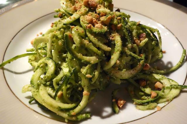 zucchini pasta with pesto and hazelnuts at urbana 47