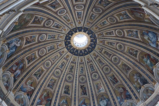 saint peter's dome on the inside