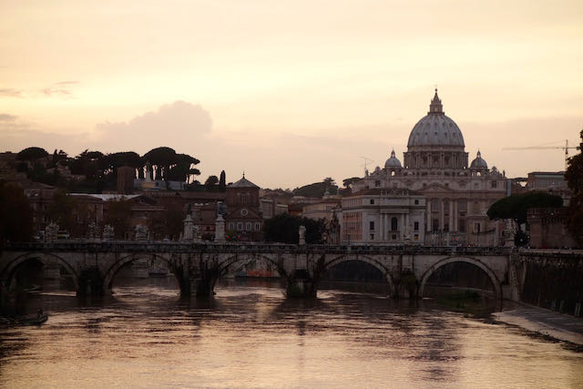 st peter's basilica view from a bridge