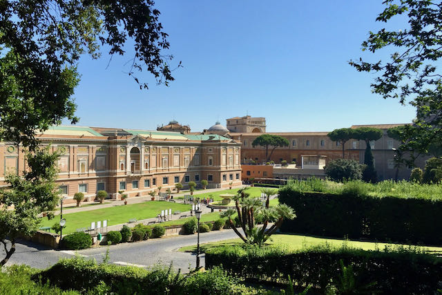 vatican museums as seen from the gardens