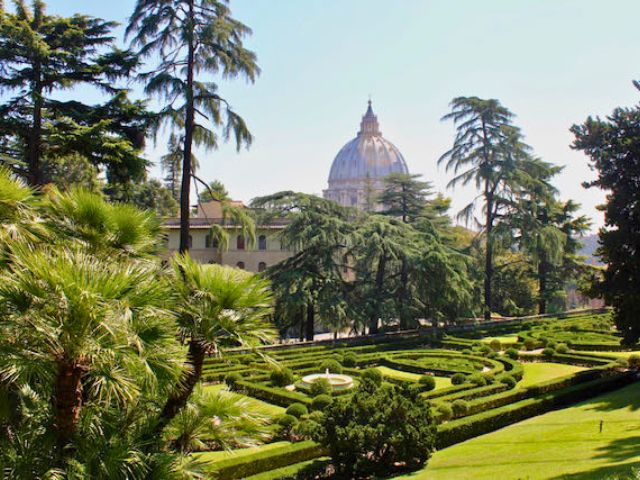 vatican gardens dome view