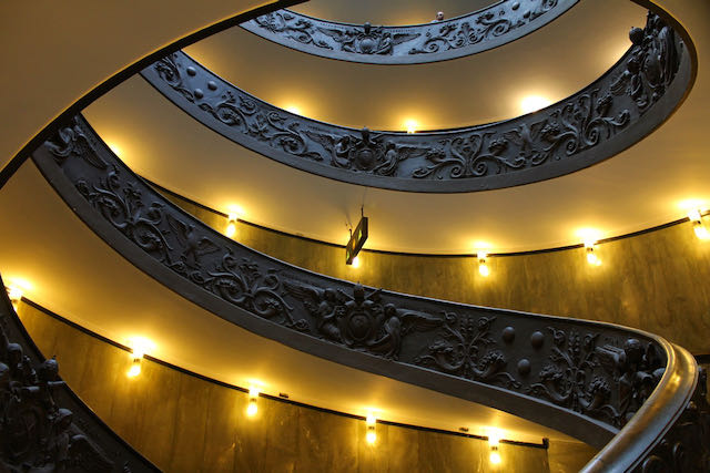 vatican museums spiral staircase from the bottom