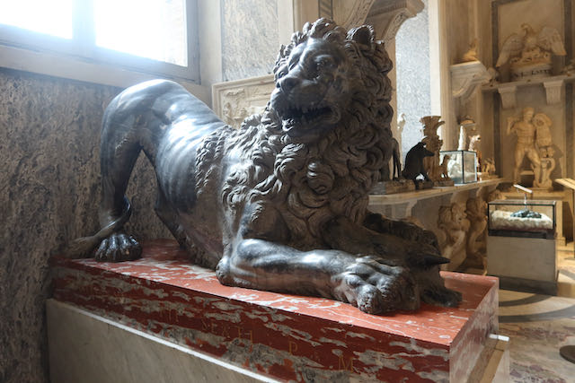 room of the animals in the Vatican Museums Lion's Sculpture at Room of the Animals
