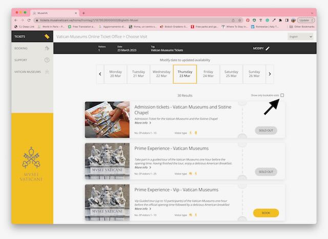 vatican museums ticketing page - click only bookable vatican museums ticketing page - only bookable