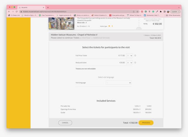 vatican museums ticketing page - hidden rooms price 1 pax vatican museums ticketing page - hidden rooms price 1 pax