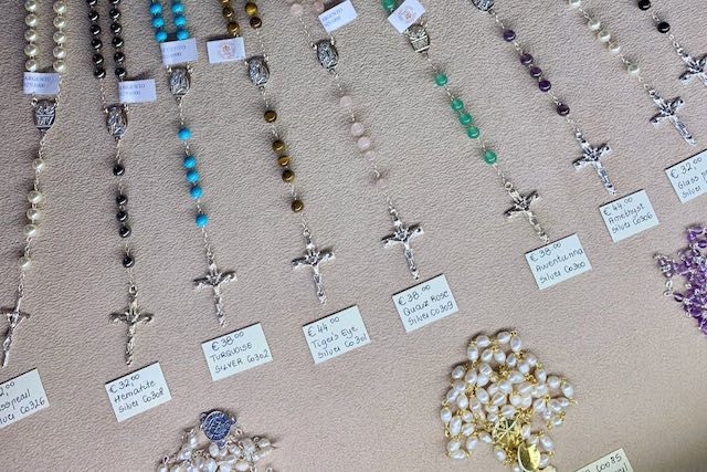 Rosaries on display in Rome