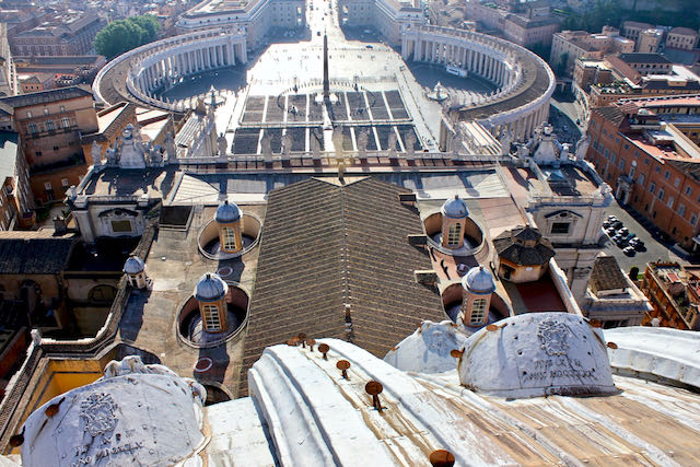 st peter's square from the dome above