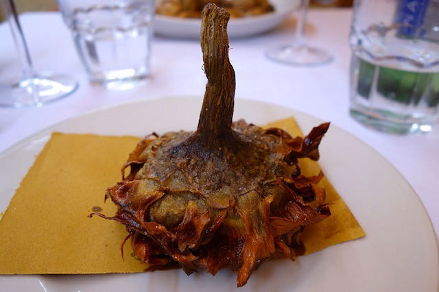 carciofo alla giudia - fried artichoke at flavio al velavevodetto carciofo alla giudia - fried artichoke at flavio al velavevodetto