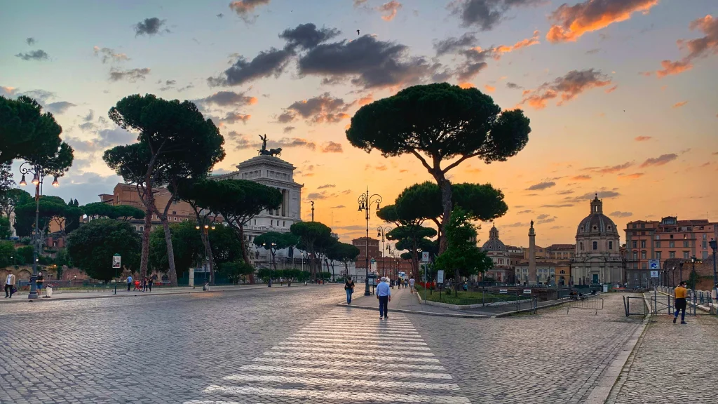 via dei fori imperiali sunset via dei fori imperiali sunset