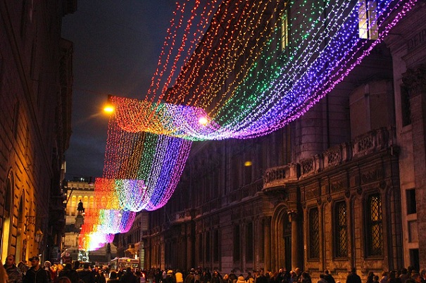 Christmas lights along via del Corso