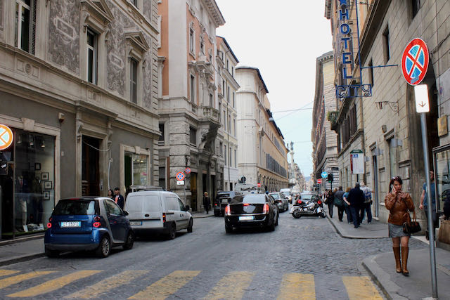 a rome street is not very wheelchair friendly