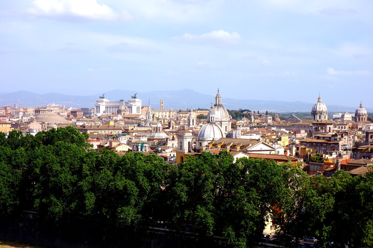view of rome from castel sant'angelo