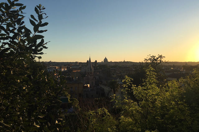 sunset with view of st peters from pincio