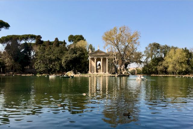 The laghetto of Villa Borghese rowboat in villa borghese park