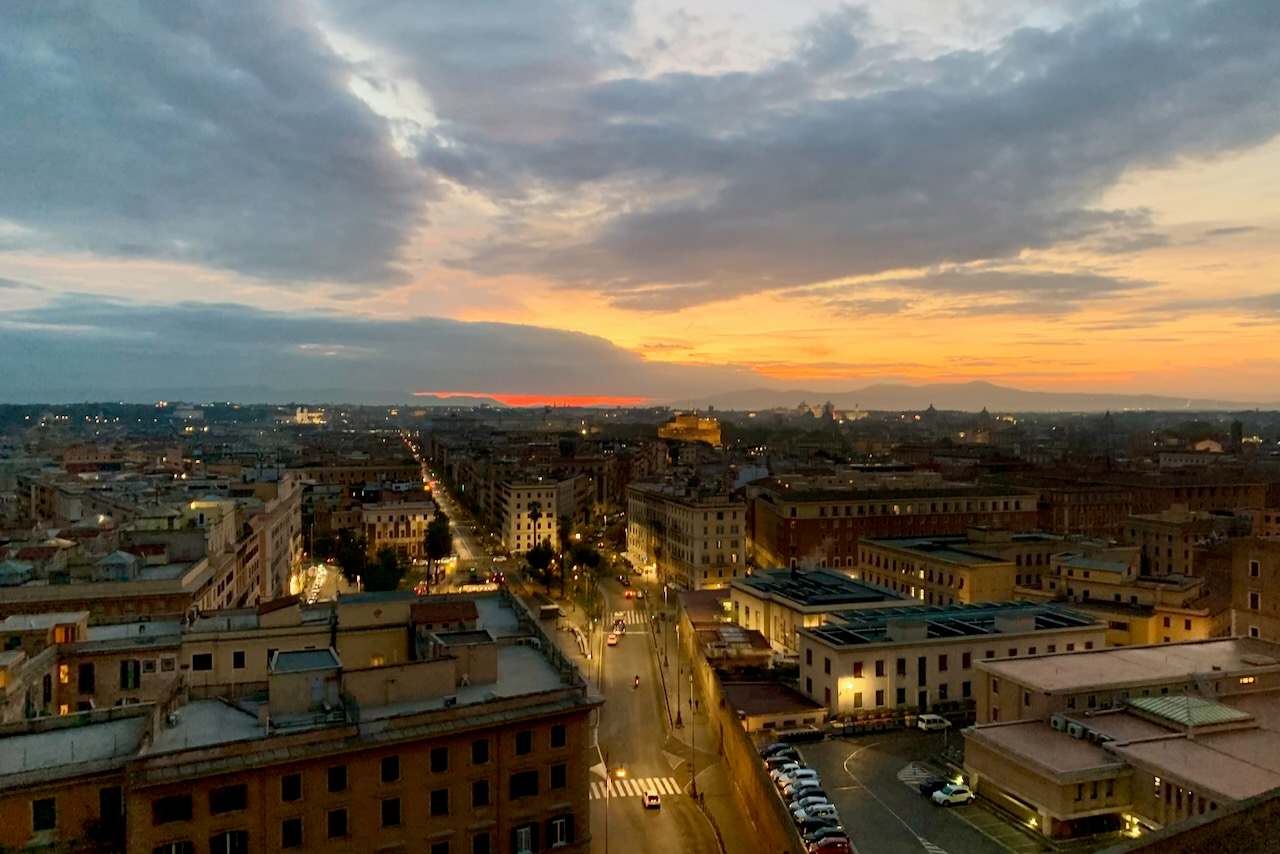 sunrise from bramante staircase