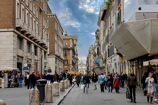 via del corso shopping street